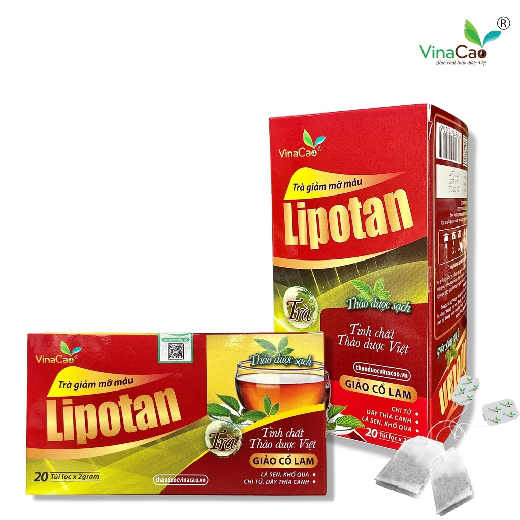 Trà giảm mỡ máu Lipotan Vinacao - Giảm cholesterol, bền thành mạch, tốt cho người tiểu đường
