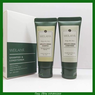 {Mini test} Cặp dầu gội gừng Weilaiya. Chống rụng tóc, kích mọc tóc 20ml*2