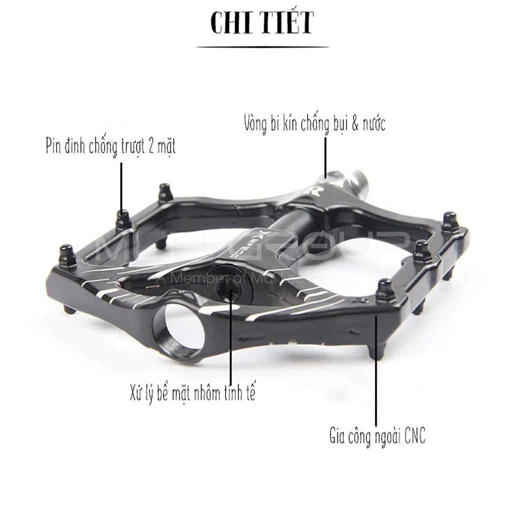 Pedan Bàn Đạp Xe Đạp, Pedal Thay Thế Cho Xe Đạp Thể Thao Địa Hình Nhôm Siêu Nhẹ Chống Trượt Cho Xe Đạp MTB MLH