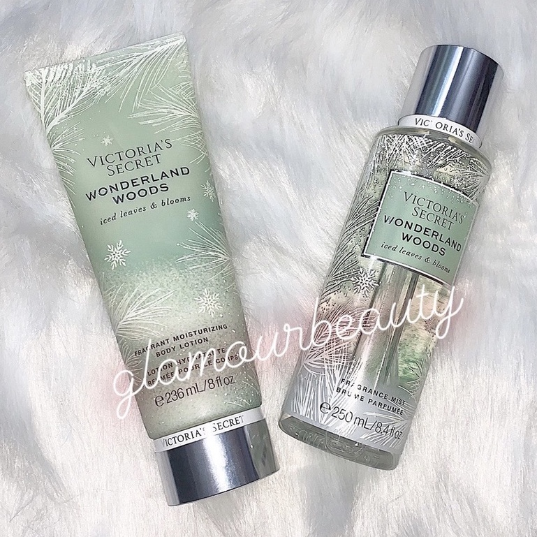 Xịt Thơm Body &amp; Body Lotion Victoria's Secret Wonderland Woods 250ml + 236ml.