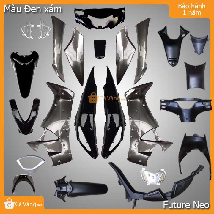 Vỏ nhựa xe máy Future Neo 125 nhựa ABS trắng cao cấp màu ĐEN XÁM