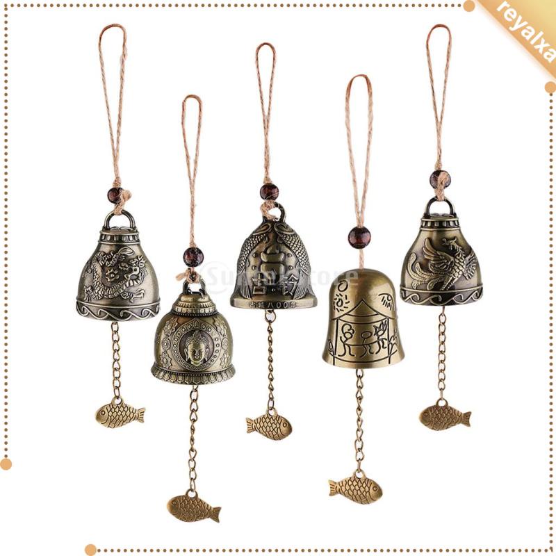 Set 5 Chuông Gió Kim Loại May Mắn Phong Thủy Treo Cửa Xe Hơi / Sân Vườn