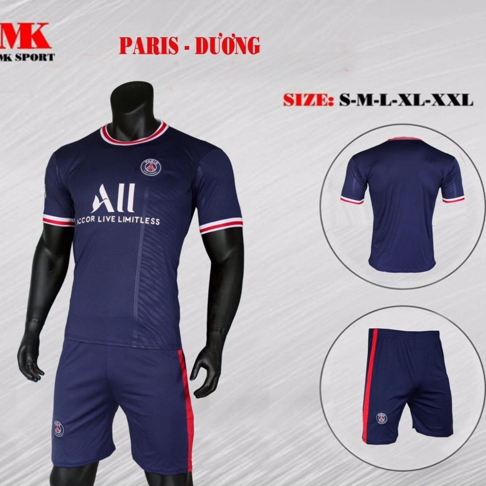 Áo đá bóng CLB PSG mới nhất 2021-2022, áo đá banh, đồ đá banh thun lạnh cao cấp chuẩn thi đấu, áo đá bóng nam mới ❕