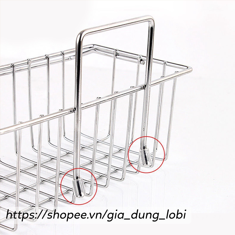 Giỏ inox đựng đồ rửa bát Giá kệ để giẻ rửa bát đồ bồn rửa bát tiện lợi