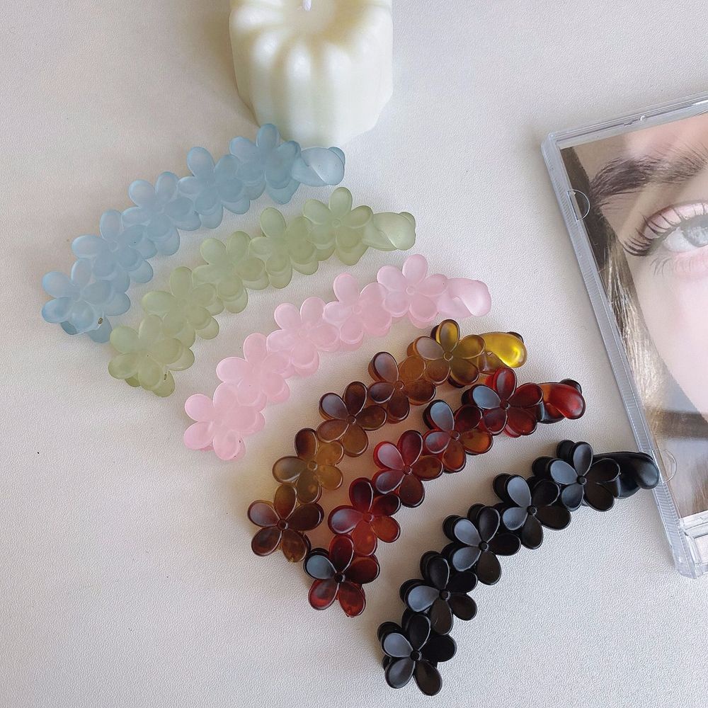 Kẹp tóc hình hoa bằng acrylic nhiều màu sắc thời trang Hàn Quốc phong cách cổ điển cho nữ
