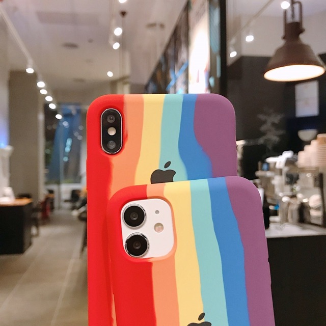 Ốp Lưng Chống Bẩn 7 Màu Cầu Vòng Rainbow iPhone 12 Pro Max,11, Xs Max, Xr, X/Xs, 7/8 Plus, 6/6s Plus, SE