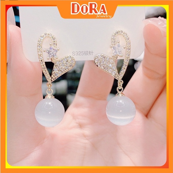 Bông tai kiểu PJ404 trẻ trung kiểu dáng đính đá phong cách sang trọng thích hợp đi đám cưới BSTKL -