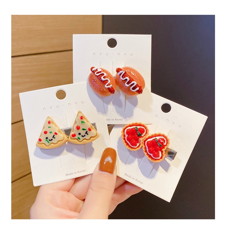 Kẹp Tóc Hình Bánh Hamburger Phong Cách Hàn Quốc Dễ Thương Cho Bé Gái