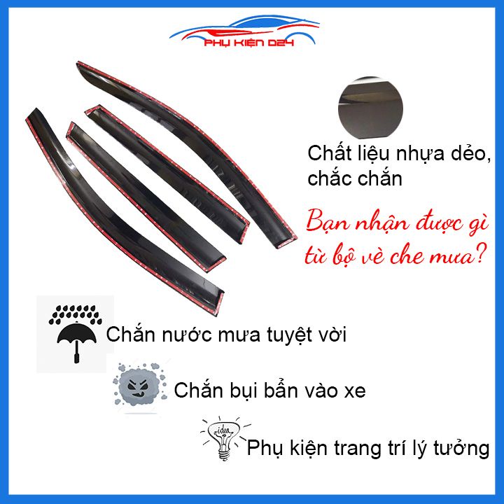 Vè mưa CX8, CX-8 2019-2020-2021-2022-2023 vè chỉ Inox che mưa bảo vệ xe