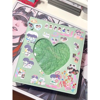 Sổ thẻ đựng bo góc size 21*23cm kèm sheet|| binder da pu a5 đựng card|| binder trái tim