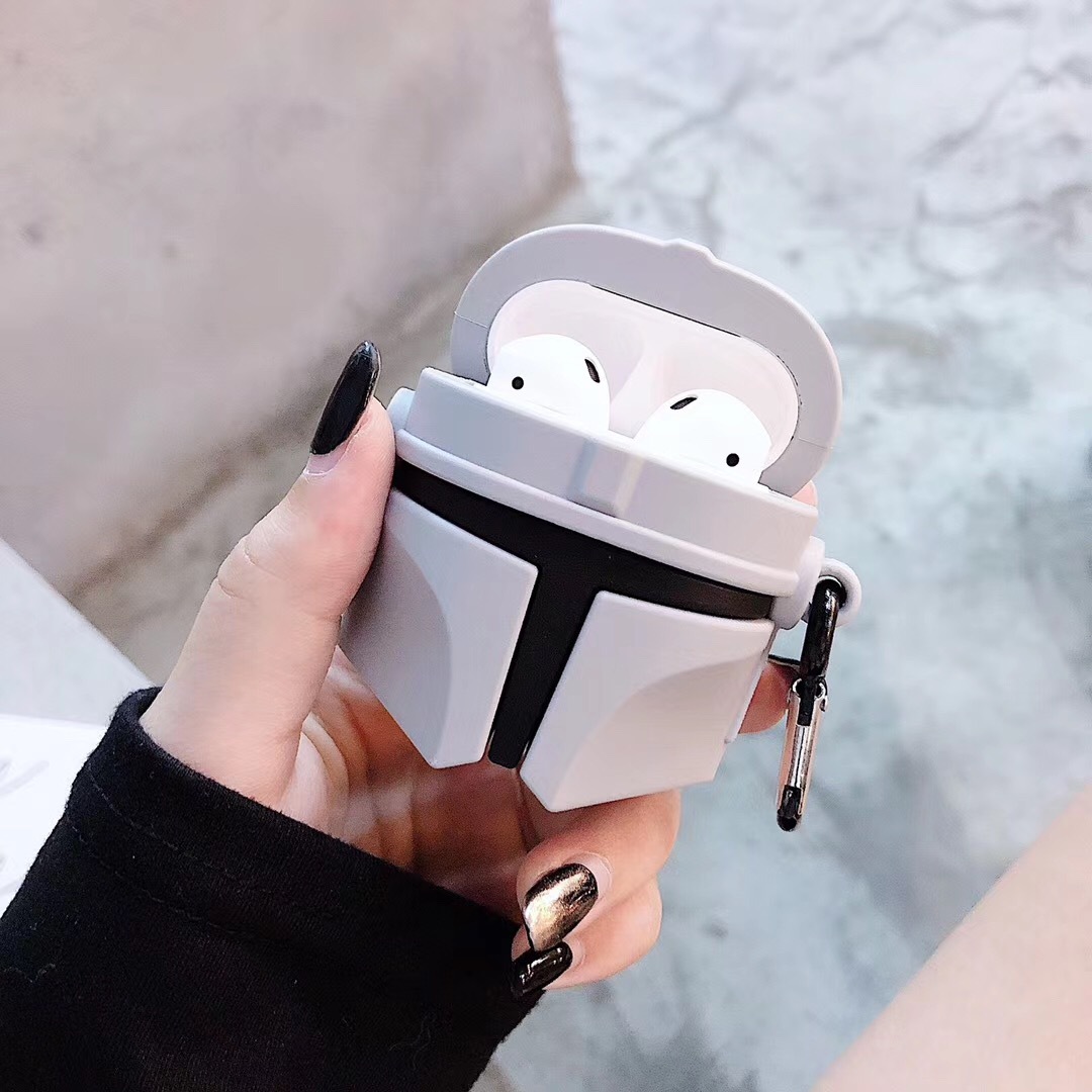 Ốp Bảo Vệ Hộp Đựng Tai Nghe Airpods 1 / 2 Hình Mũ Bảo Hiểm Xinh Xắn