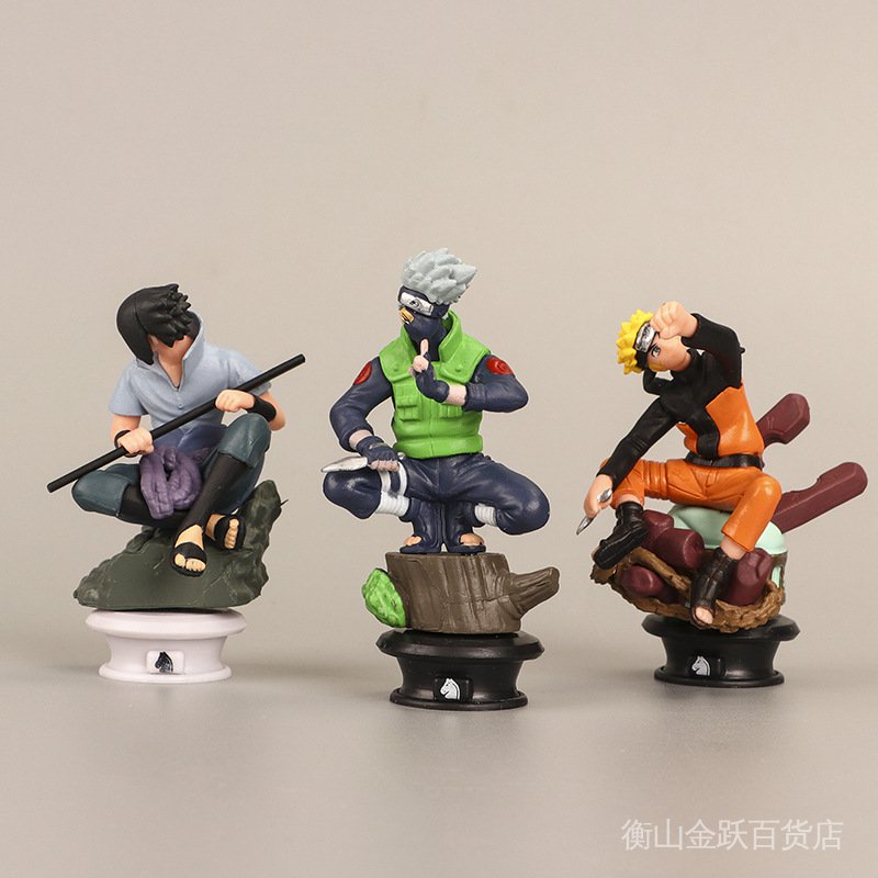 Bộ 6 Mô Hình Nhân Vật Hoạt Hình Naruto Sasuke Kakashi I Love Luo Haruno Sakura Maru C3Z