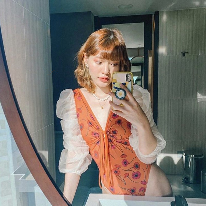 [ ORDER ] BỘ BƠI NỮ LIÈN THÂN TAY DÀI BỒNG KẾT HỢP REN MẪU MỠI 2020 | BigBuy360 - bigbuy360.vn