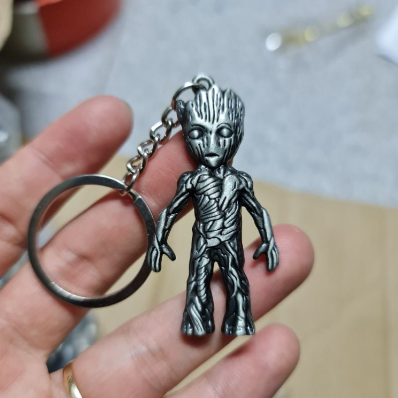 Mô hình Groot móc khóa Thép nguyên khối, Marvel Figure Guardians of the Galaxy, Vệ binh giải ngân hà