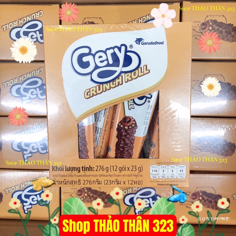 Date T03/2023- Bánh Gery Crunch Roll Cuốn Sôcôla Indonesia 🇮🇩 Hộp 288g