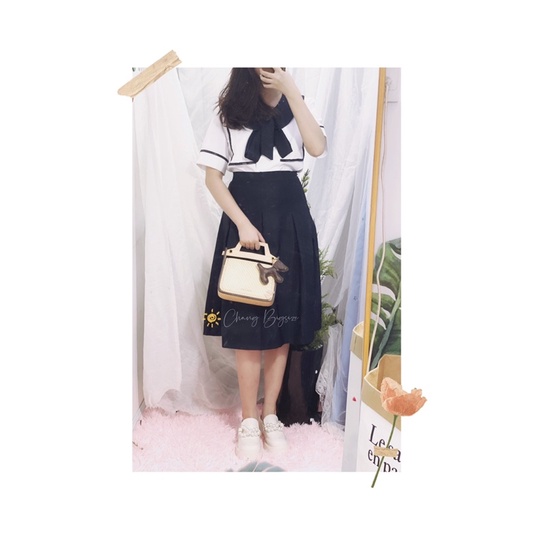 SET ÁO NƠ THUỶ THỦ MIX CHÂN VÁY