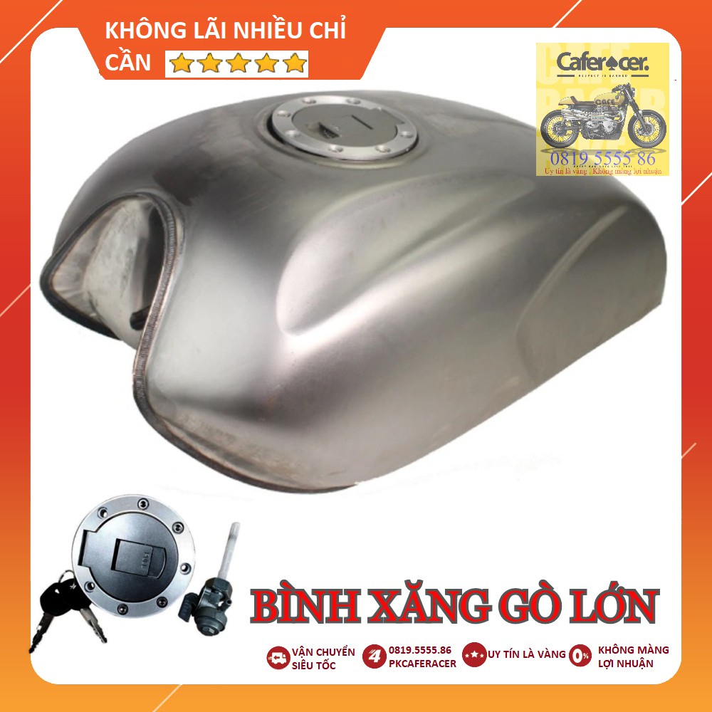 BÌNH XĂNG LỚN CLASSIC GÒ TO CHUYÊN ĐỘ CAFE RACER, TRACKER, BOBBER.| THÙNG XĂNG GÒ LỚN MỘC ,THÉP DÀY DẶN , CHƯA SƠN