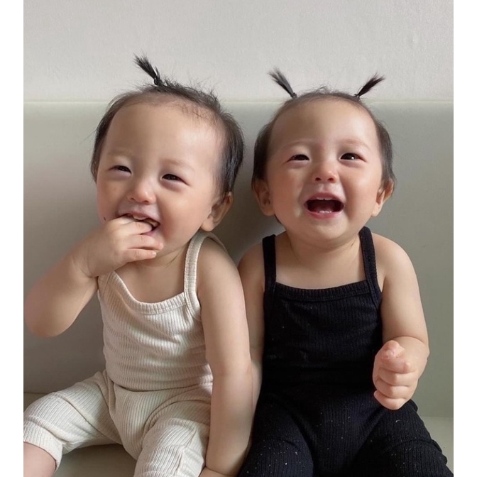 Bộ 2 dây bé trai gái, bộ quần áo hè thun lạnh trơn mềm Hàn Quốc cho bé 2 3 4 5 6 7 tuổi thời trang trẻ em BABY KOREA