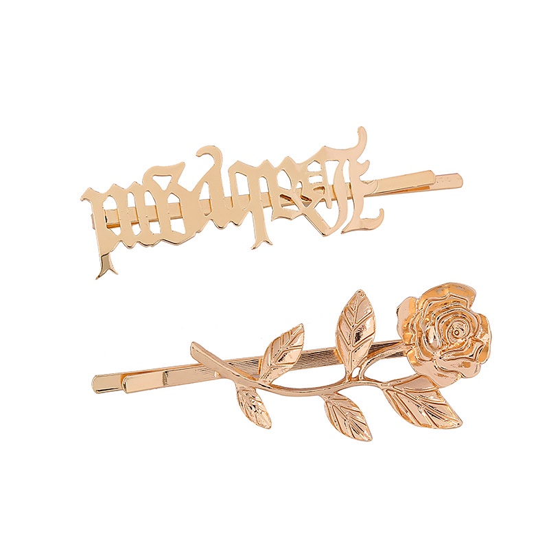 Kẹp Tóc Hình Hoa Hồng Vàng Phong Cách Mới