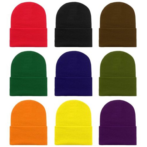 Nón len màu trơn giúp giữ ấm đầu cho nam và nữ