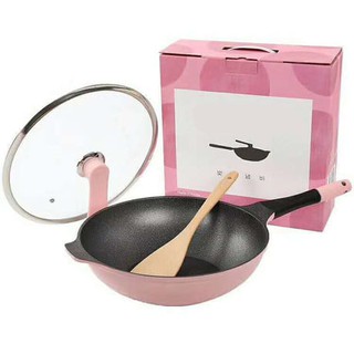 Chảo đá sâu lòng Korea King 24 cm KFP 24IDG màu hồng