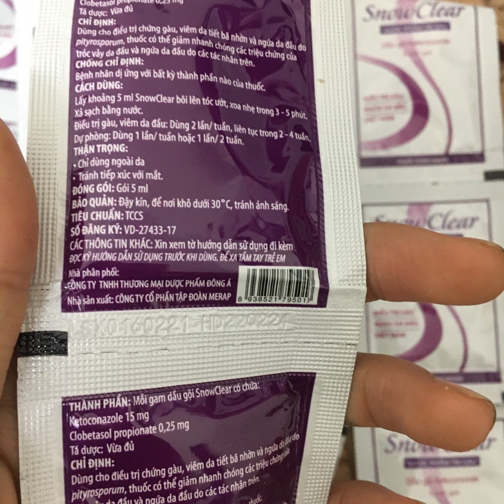 Dầu gội chống gàu và ngứa da đầu SNOW CLEAR dạng gói( Bán lẻ một gói ) | BigBuy360 - bigbuy360.vn