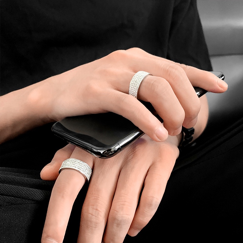 Nhẫn Unisex Cho Nam Nữ Dring Đính Đá Màu Bạc Merin Accessories Tinh Tế Thời Trang Basic Chất Liệu Inox Không Gỉ