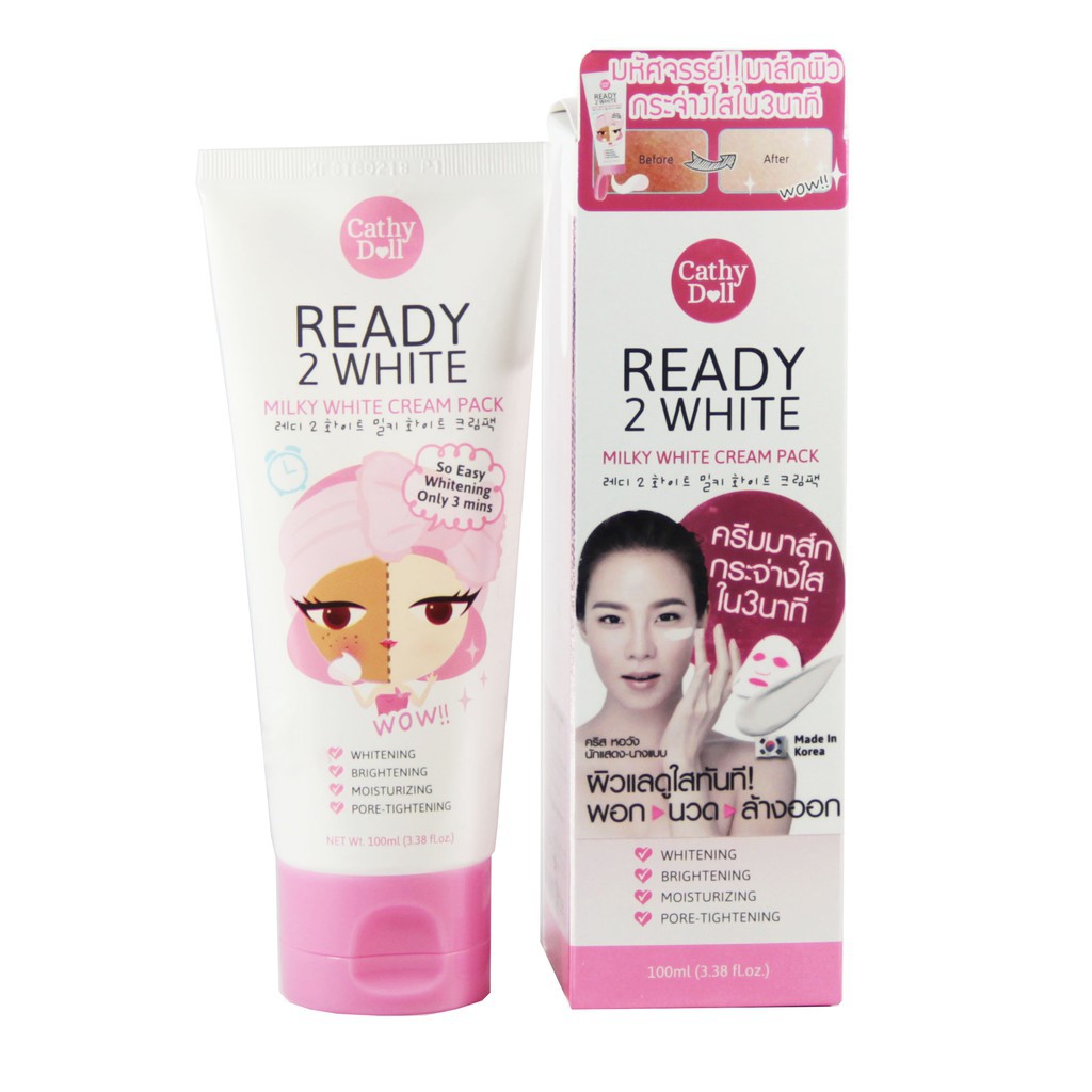 Mặt Nạ Sữa Ủ Trắng Da Cấp Tốc Cathy Doll Ready 2 White Thái Lan 100ml