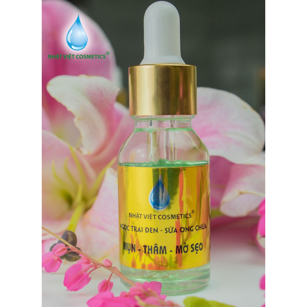Serum mụn - Xóa thâm - Mờ sẹo dưỡng chất Ngọc t.rai đen - Sữa ong chúa Nhật Việt Cosmetics (15ml) #6