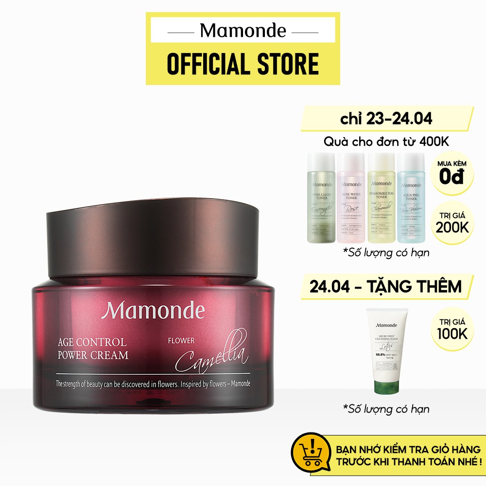 Kem dưỡng da ngăn ngừa lão hóa và nếp nhăn Mamonde Age Control Power Cream 50ml