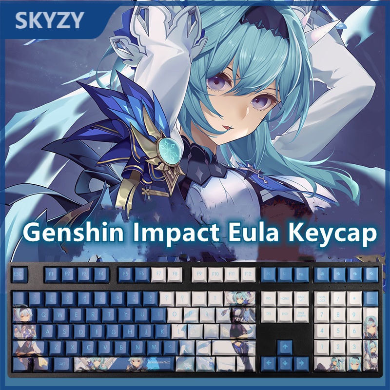 Genshin Impact Keycap Cherry Profile Eula Theme Keycap PBT Dye Thăng hoa Bàn phím cơ Keycap 108 Phím