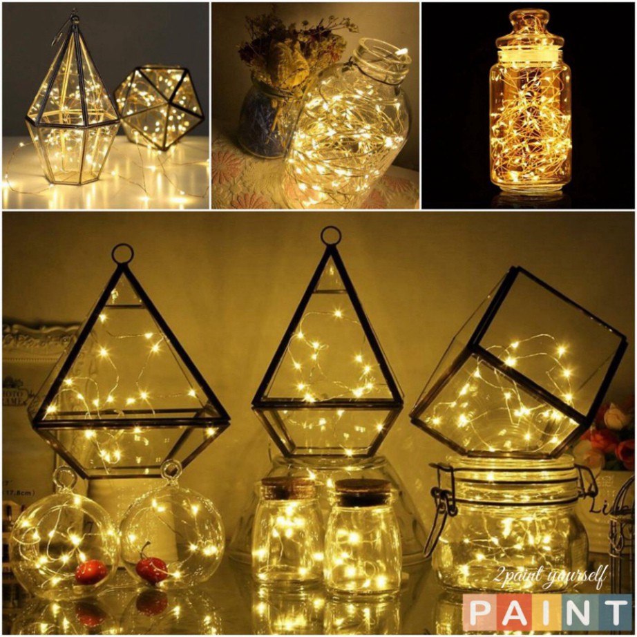 [Phụ kiện decor] Dây đèn LED đom đóm, Đèn LED dây fairylight trang trí, dài 1m-2m decor trang trí nhà cửa [Loại đẹp]