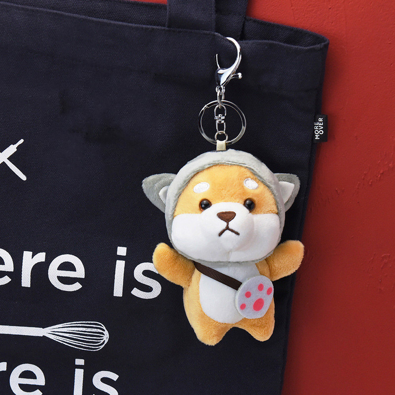 Móc khóa hình cún corgi nhồi bông đáng yêu