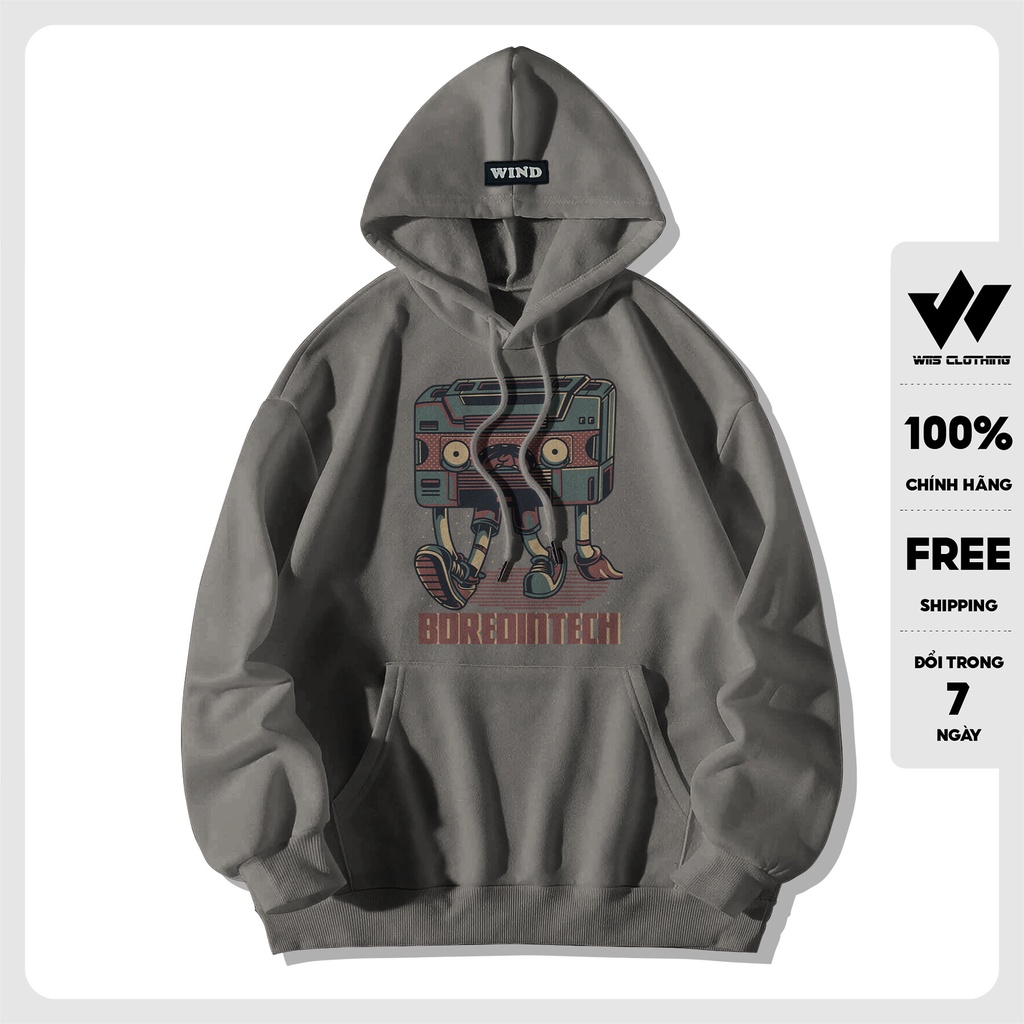 Áo hoodie unisex form rộng WIIS nỉ RADIO thời trang nam nữ thu đông oversize ulzzang
