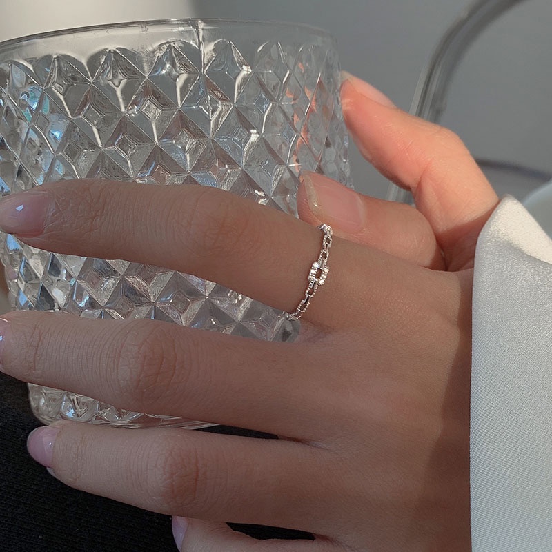 Nhẫn Bạc Đính Đá Zircon Thời Trang Cho Nữ