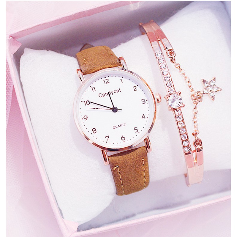  (Ko tặng lắc) Đồng hồ thời trang nữ Candycat C6 dây da lộn mặt số | BigBuy360 - bigbuy360.vn