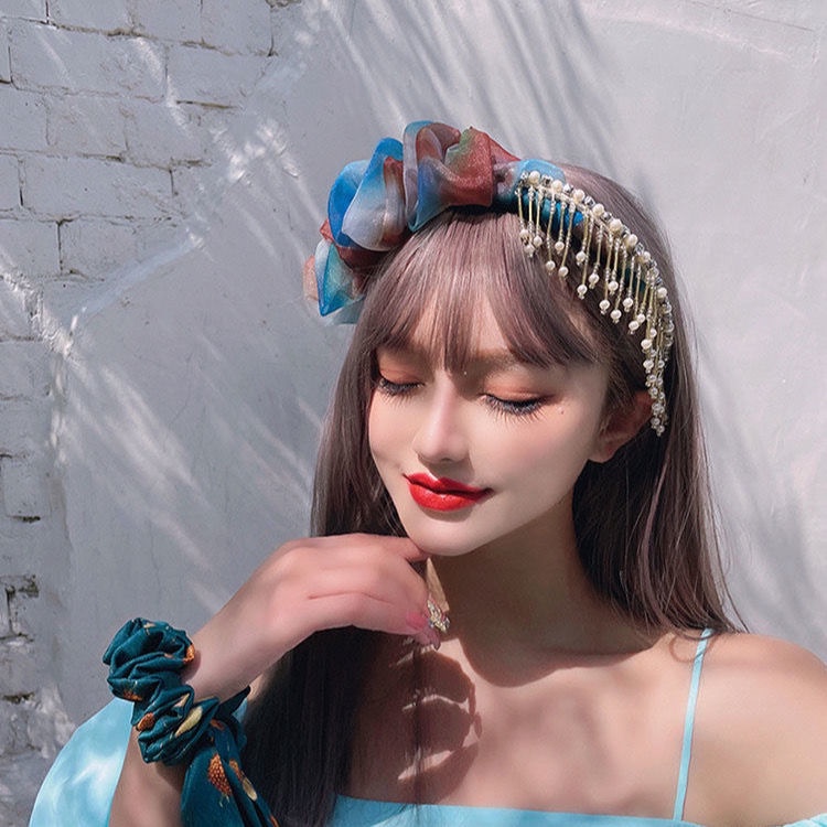 [Aishang Xinh Đẹp] Kẹp Tóc Dạng Xếp Nếp Bong Bóng Lớn Dát Kim Cương Giả Đính Ngọc Trai Thời Trang Phương Tây Dễ Phối Đồ Ngọt Ngào Cho Nữ