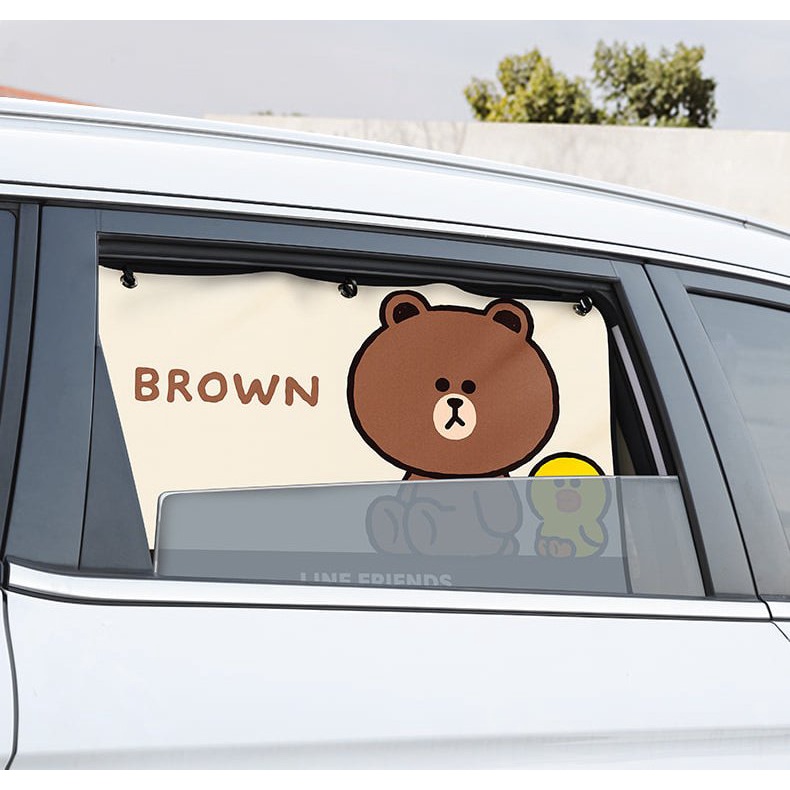 BỘ CHE NẮNG CÁCH NHIỆT HÌNH GẤU BROWN DỄ THƯƠNG HIỆU LINE FRIENDS