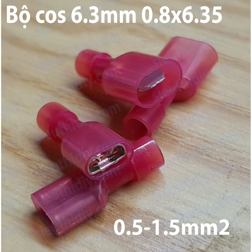 Bộ cốt cos 6.3mm 0.8x6.35 ép cos tròn (gói)