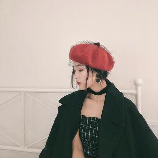 Classic Korean style mesh beret hat