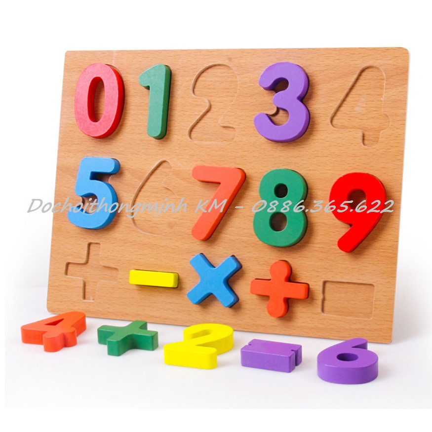 Bảng gỗ nổi phép tính và số - Đồ chơi giáo dục