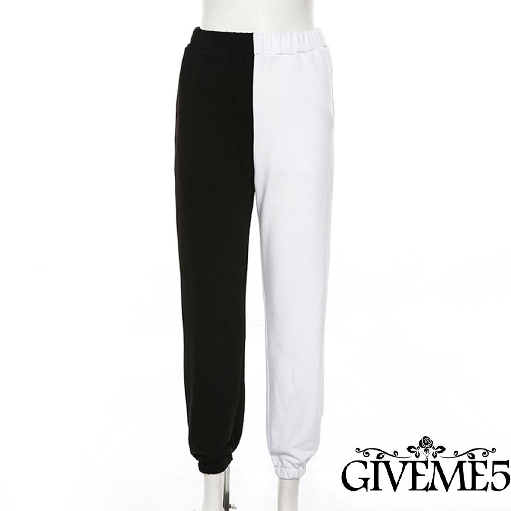 Quần dài lưng cao màu tương phản thời trang dành cho nữ