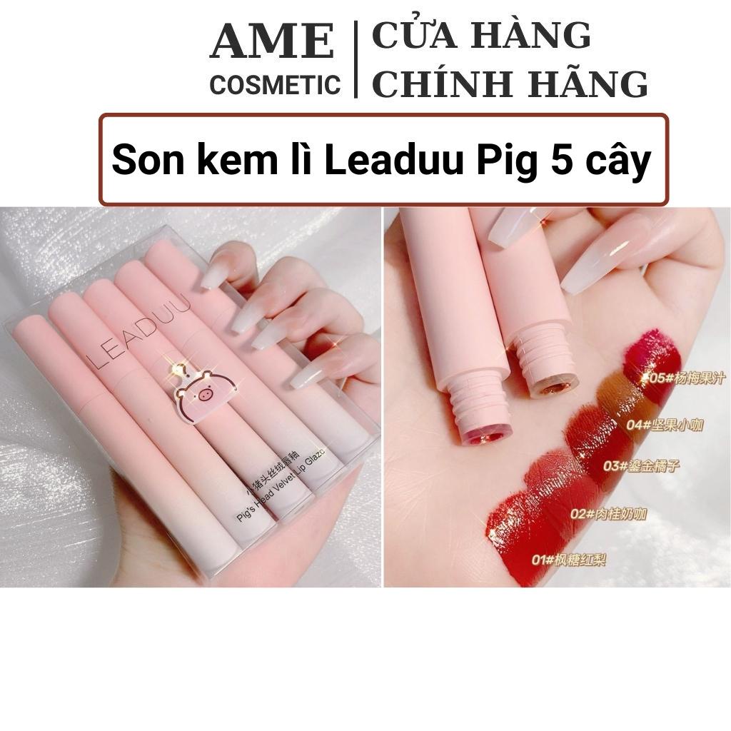 Son Kem Lì Mềm Mịn Mướt Môi Set 5 Cây Son Môi Nội Địa Trung Quốc Chính Hãng Leaduu Hồng Dễ Thương Giá Rẻ  AME SHOP