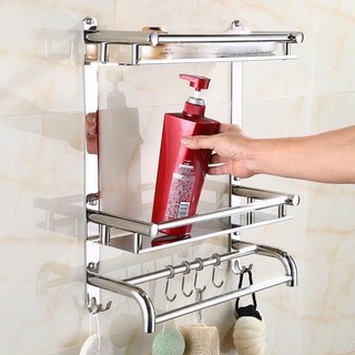 KỆ  2 TẦNG INOX ĐỂ GIA VỊ, DẦU GỘI, SỮA TẮM ,INOX
