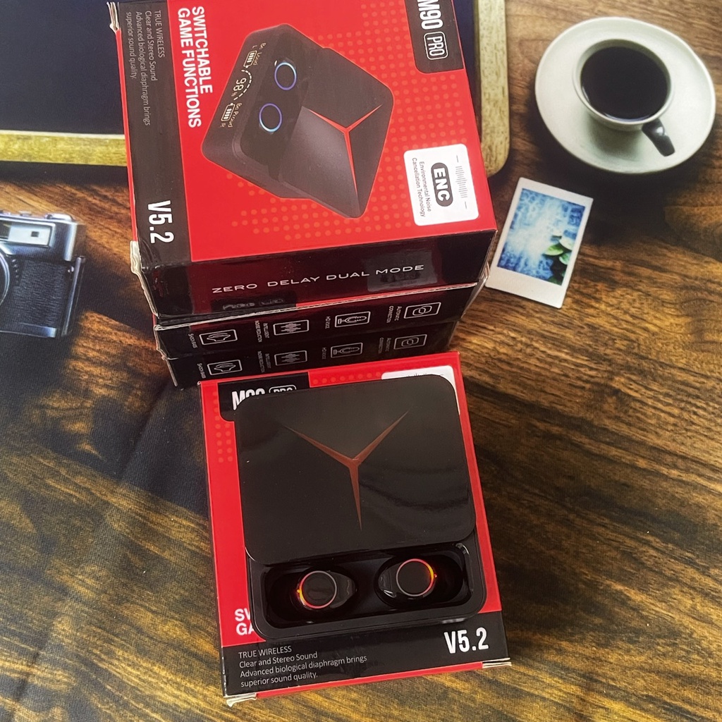 Tai nghe Bluetooth M90 Pro - Nắp Trượt, Âm Thanh To Rõ, Pin 4h - 6H , Kiêm Sạc Dự Phòng, Độ Trễ Thấp
