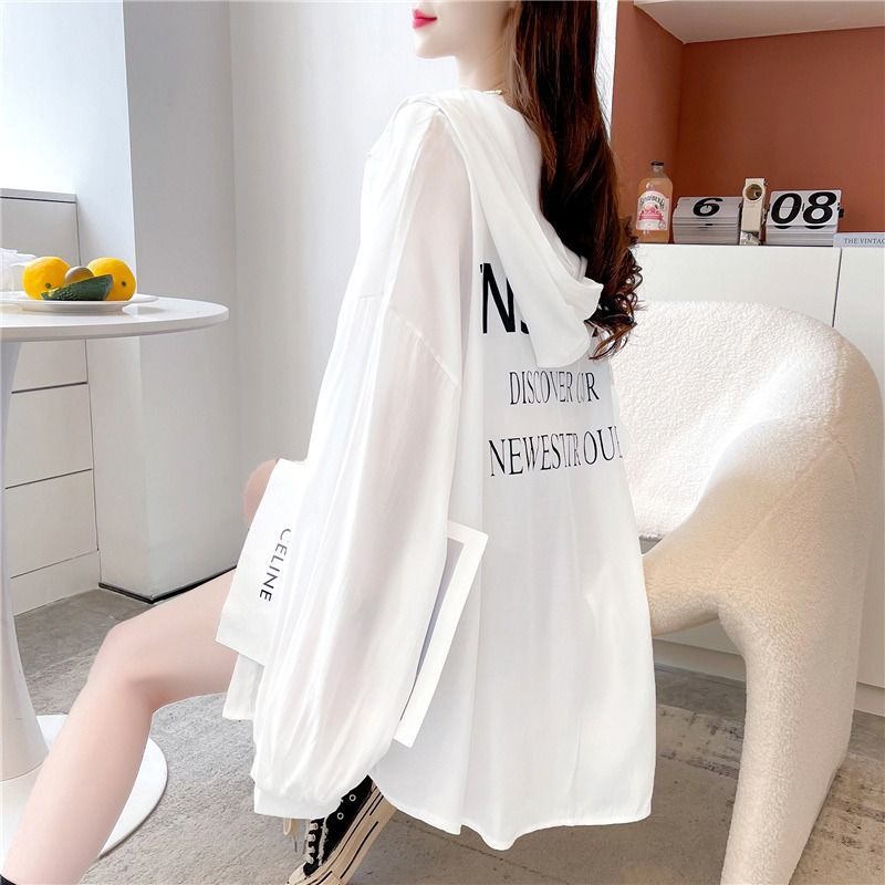 Áo Khoác Dài Tay In Hình Phong Cách Hàn Quốc 185245 Áo Hoodie Chống Nắng Dáng Rộng Vải Lụa Mát Mỏng Thời Trang Cao Cấp