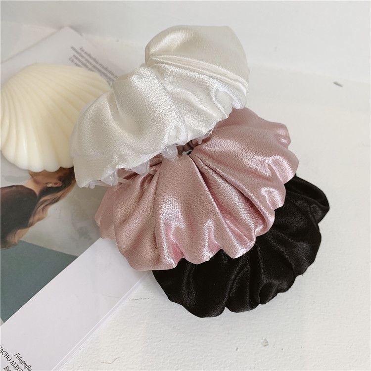 Dây buộc tóc satin bản lớn phong cách Hàn Quốc mùa hè