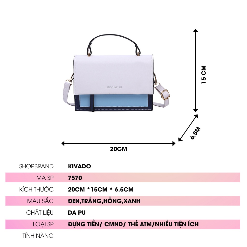 Túi đeo chéo nữ phối màu Vintage phong cách Hàn Quốc đựng ví tiền, điện thoại, thẻ ATM đồ trang điểm TX7570