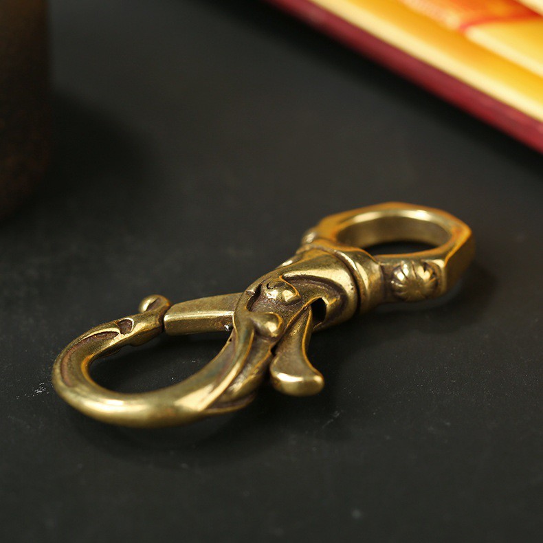 Móc Chìa Khóa, Móc Khóa Thắt Lưng Đồng Kiểu Dáng Hoa Văn Độc Đáo