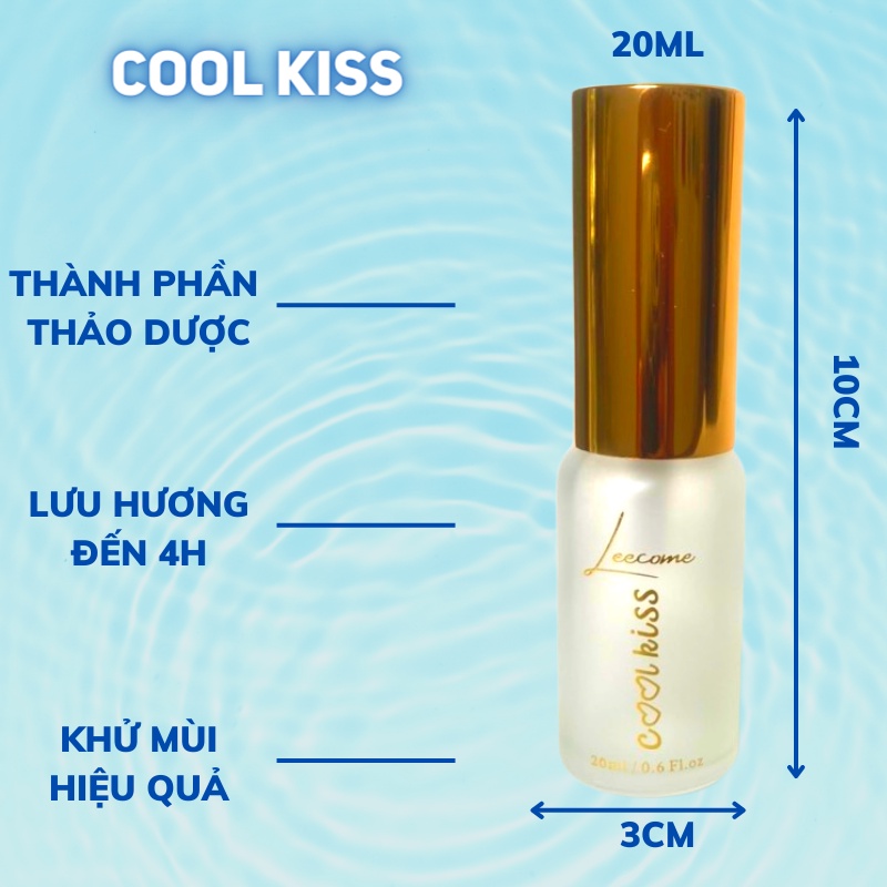 Xịt Thơm Miệng Thảo Dược Cool Kiss Leecome Cao Cấp The Mát Lạnh Khử Mùi Hiệu Quả 20ml, Sịt thơm miệng